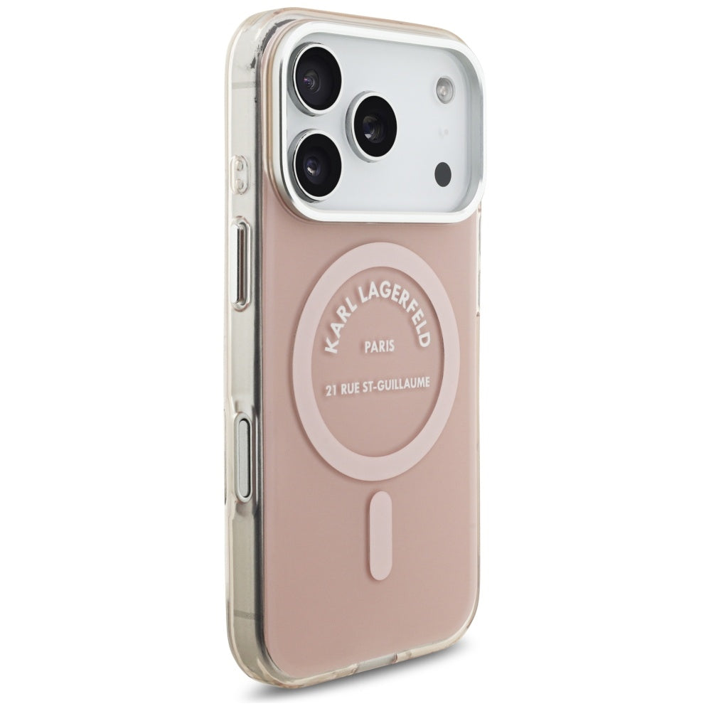Custodia MagSafe per Apple iPhone 17 Pro, Karl Lagerfeld, IML Logo RSG, Rosa