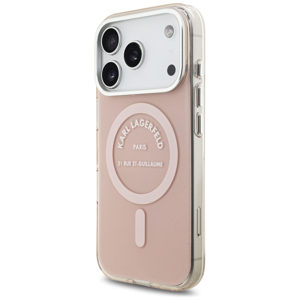 Custodia MagSafe per Apple iPhone 17 Pro, Karl Lagerfeld, IML Logo RSG, Rosa