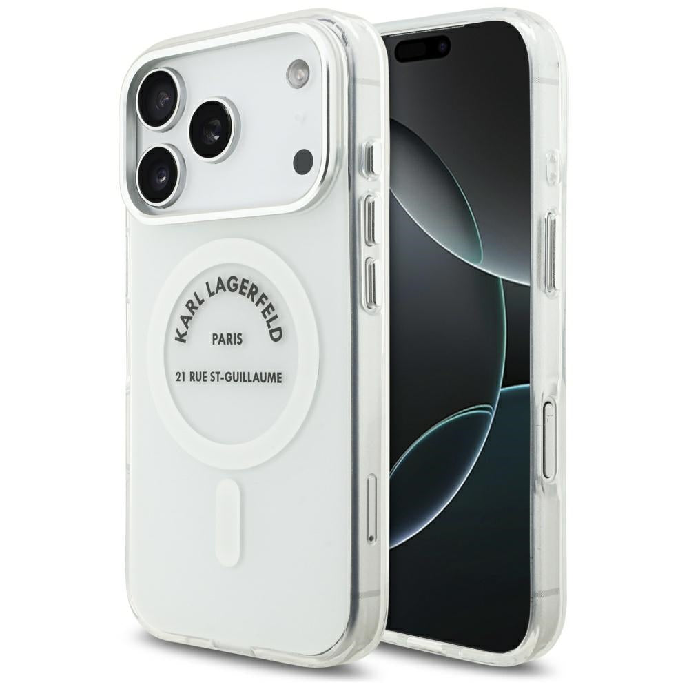 Custodia MagSafe per Apple iPhone 17 Pro, Karl Lagerfeld, IML Logo RSG, Trasparente