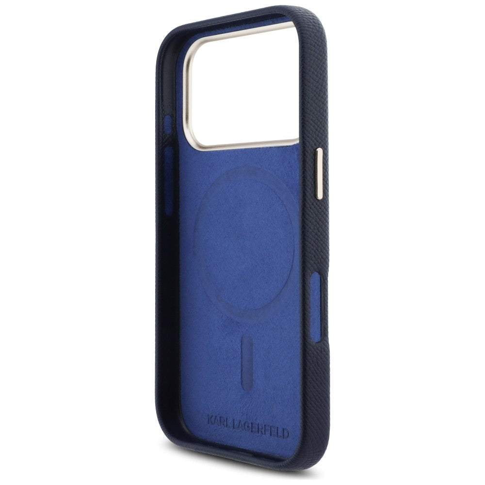 Custodia MagSafe per Apple iPhone 17 Pro, Karl Lagerfeld, Karl Head Logo, Blu