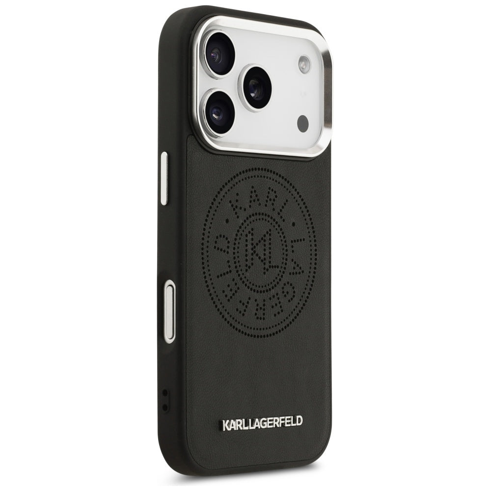 Custodia MagSafe per Apple iPhone 17 Pro, Karl Lagerfeld, Point & Metal Logo, Nera
