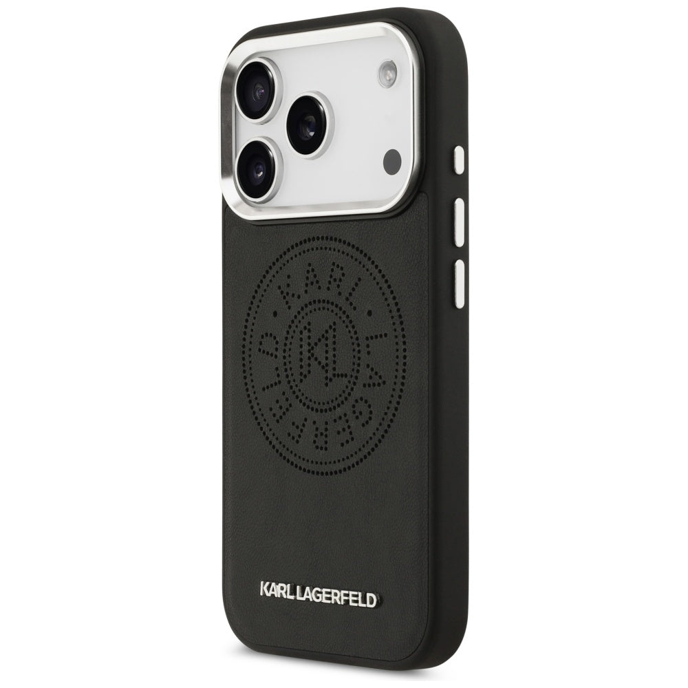 Custodia MagSafe per Apple iPhone 17 Pro, Karl Lagerfeld, Point & Metal Logo, Nera