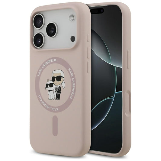 Custodia MagSafe per Apple iPhone 17 Pro, Karl Lagerfeld, Ring Karl & Choupette, Rosa