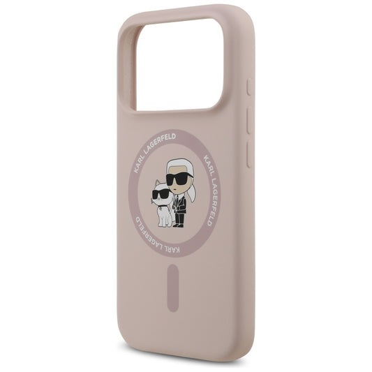 Custodia MagSafe per Apple iPhone 17 Pro, Karl Lagerfeld, Ring Karl & Choupette, Rosa
