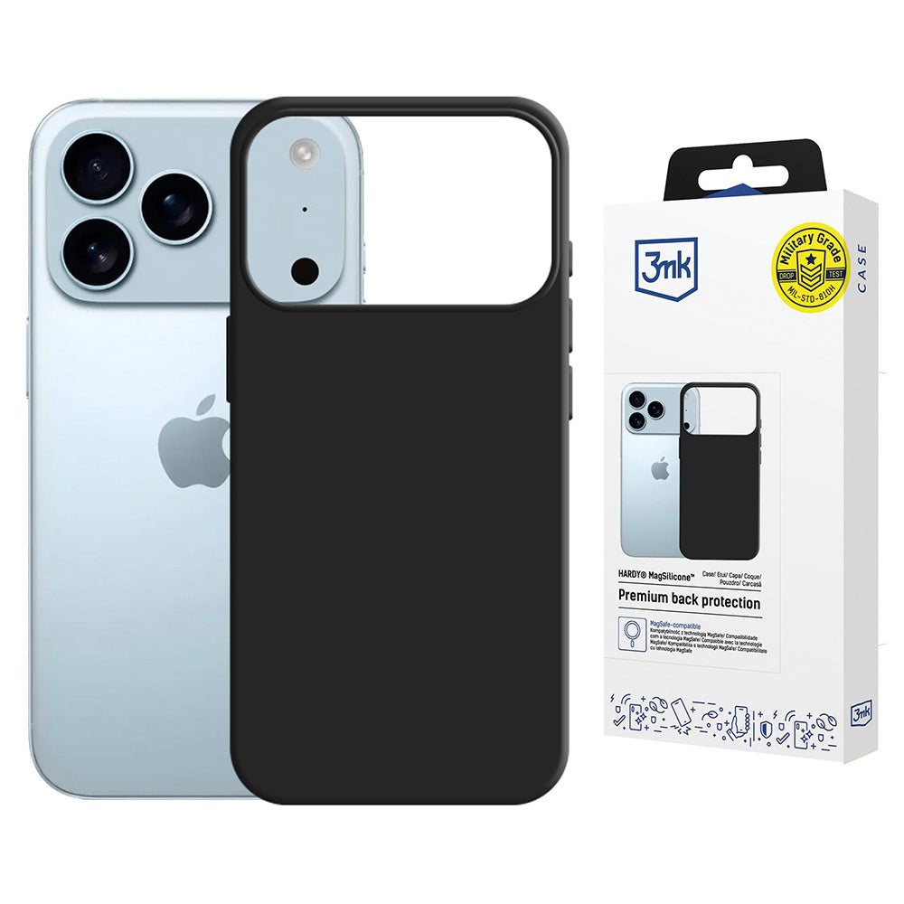 Custodia MagSafe per Apple iPhone 17 Pro Max, 3MK, Hardy, Nera