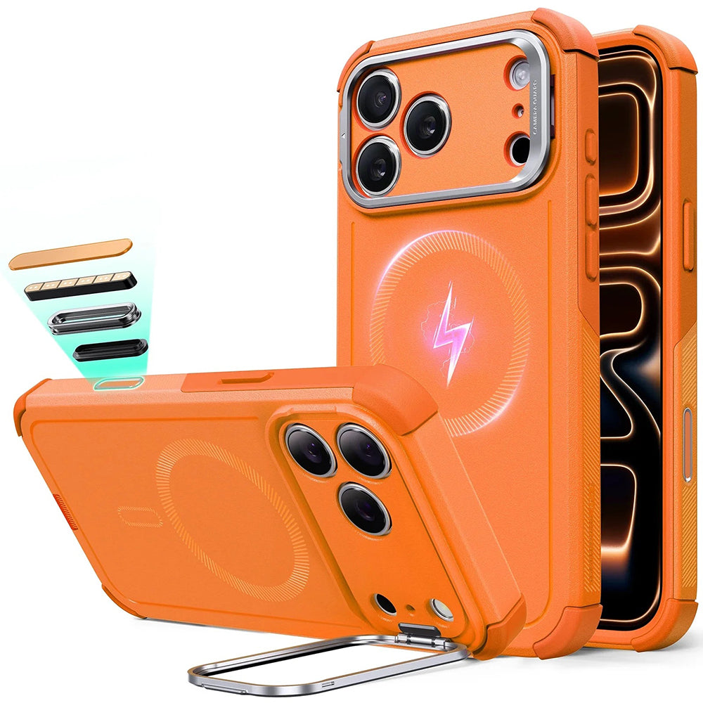 MagSafe Case for Apple iPhone 17 Pro Max, ESR, Cyber Armor Kickstand, Orange