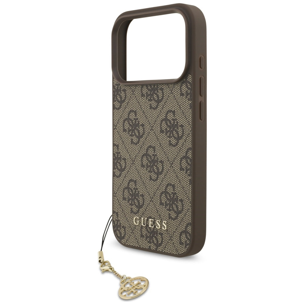 Custodia MagSafe per Apple iPhone 17 Pro Max, Guess, 4G Charm Cradle, Marrone