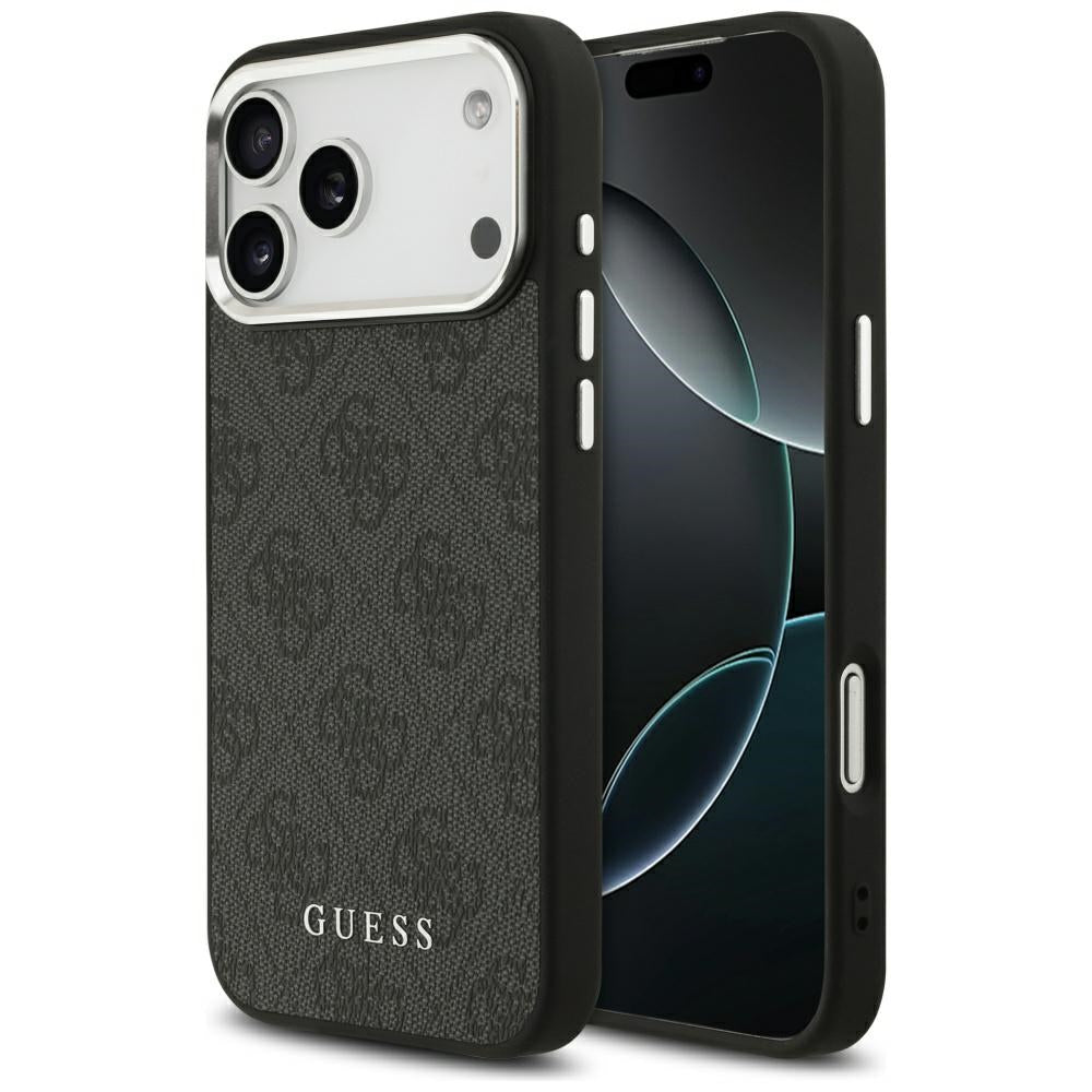 Custodia MagSafe per Apple iPhone 17 Pro Max, Guess, 4G Classic Logo, Nera