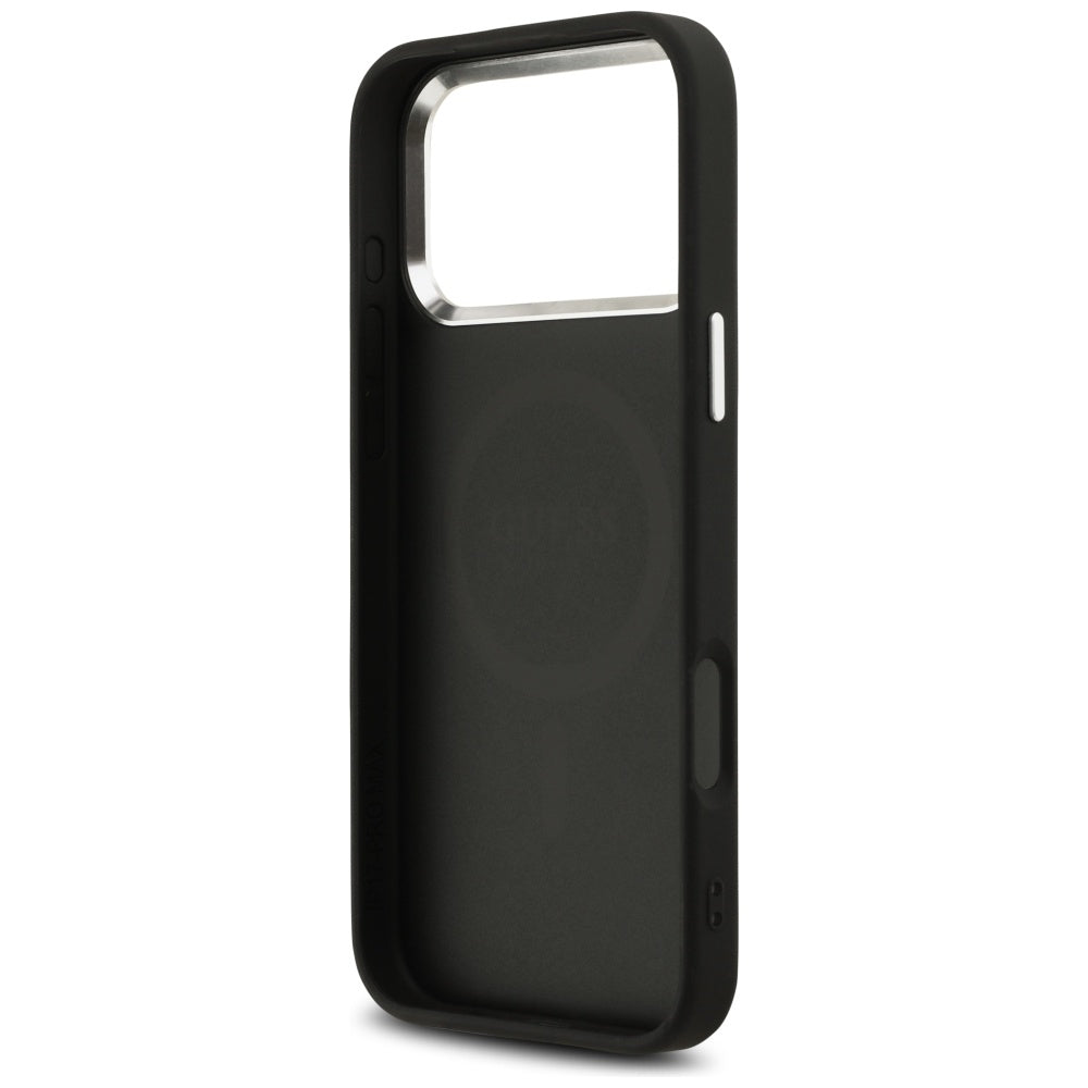 Custodia MagSafe per Apple iPhone 17 Pro Max, Guess, 4G Classic Logo, Nera