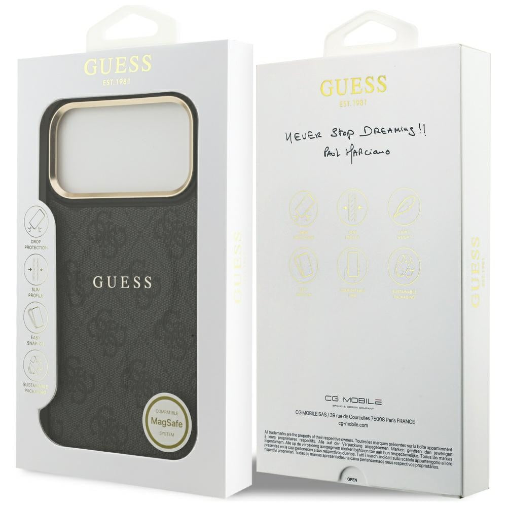Custodia MagSafe per Apple iPhone 17 Pro Max, Guess, 4G Classic, Nera