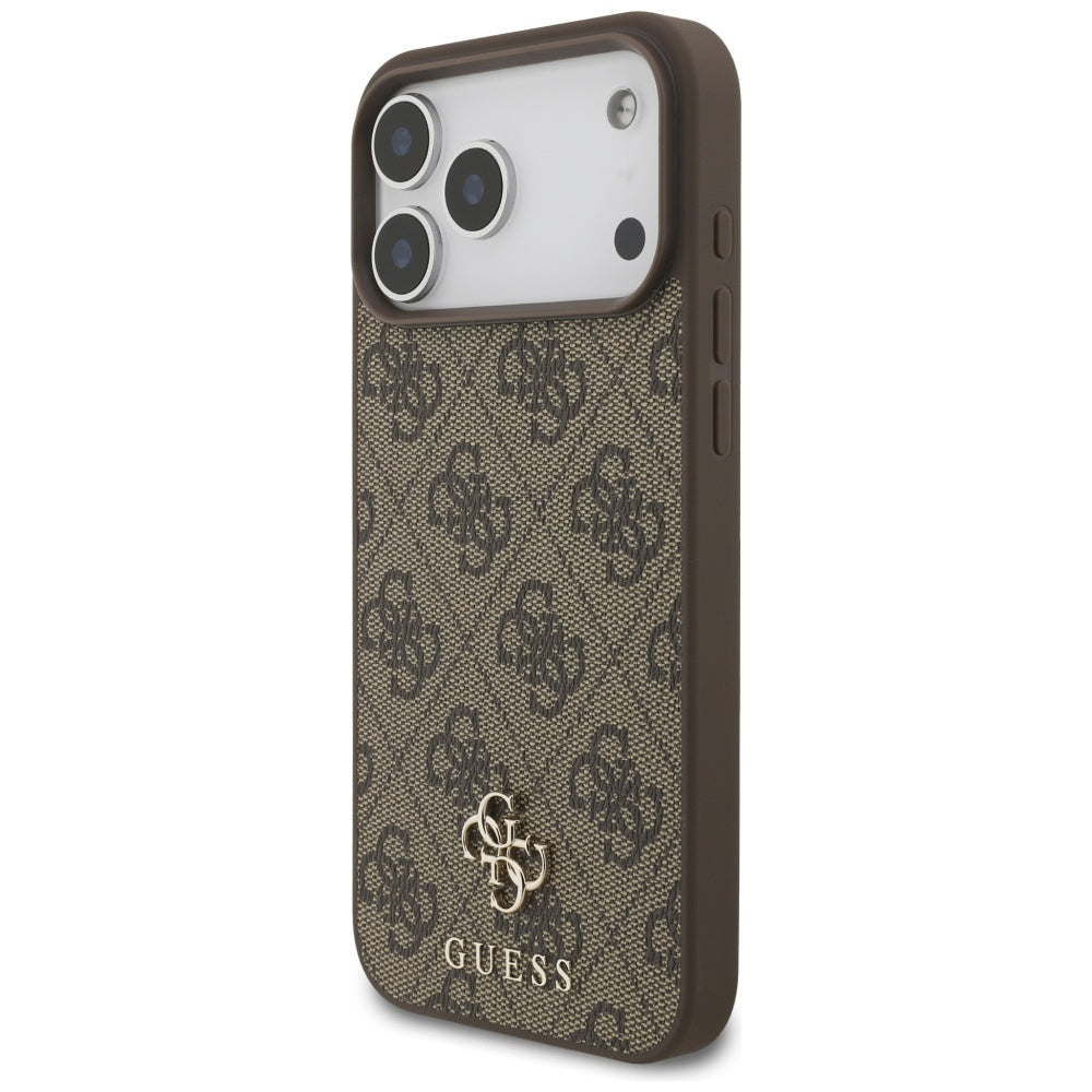 Custodia MagSafe per Apple iPhone 17 Pro Max, Guess, 4G Small and Classic Logo, Marrone