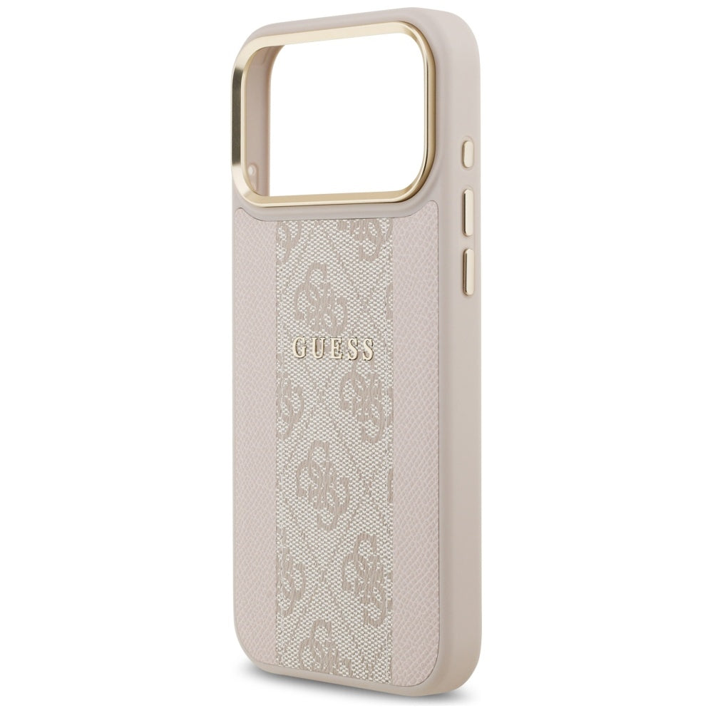 Custodia MagSafe per Apple iPhone 17 Pro Max, Guess, 4G Stripe, Rosa