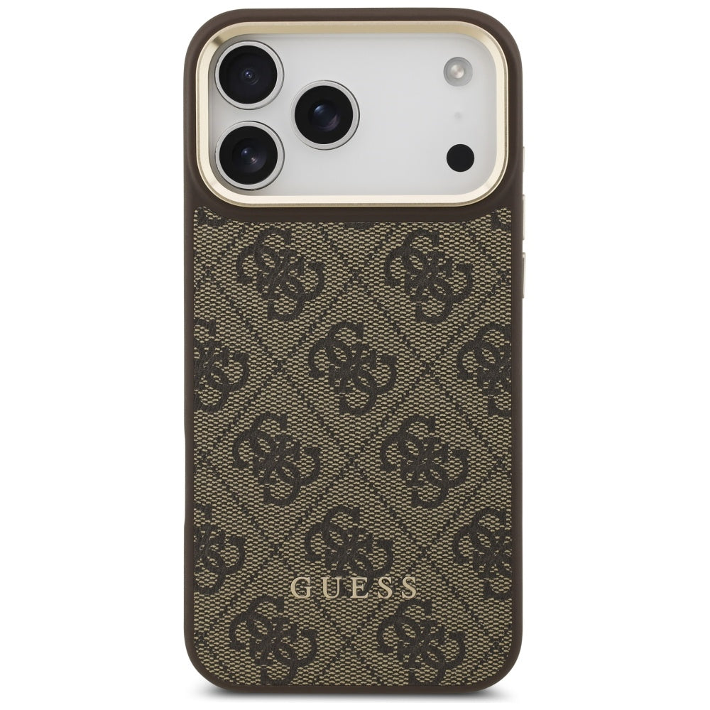 Custodia MagSafe per Apple iPhone 17 Pro Max, Guess, Cardslot 4G, Marrone