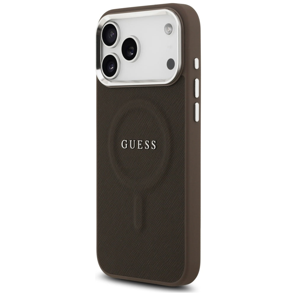 Custodia MagSafe per Apple iPhone 17 Pro Max, Guess, Classic Logo, Marrone