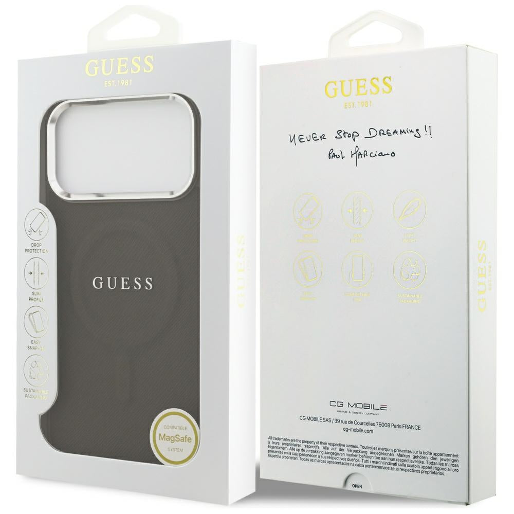 Custodia MagSafe per Apple iPhone 17 Pro Max, Guess, Classic Logo, Marrone