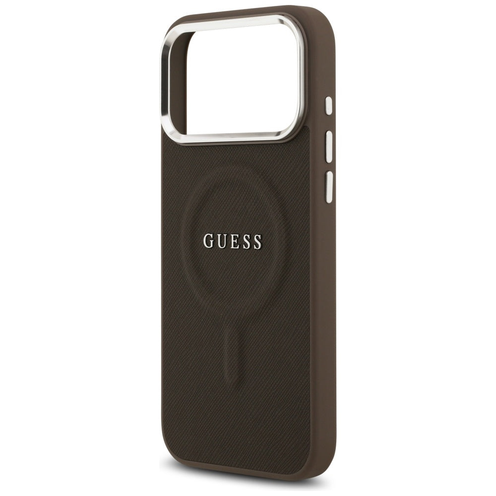 Custodia MagSafe per Apple iPhone 17 Pro Max, Guess, Classic Logo, Marrone