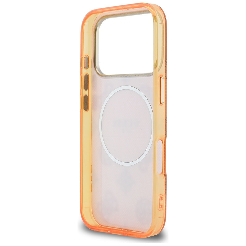 Custodia MagSafe per Apple iPhone 17 Pro Max, Guess, IML Peony Dot, Arancione
