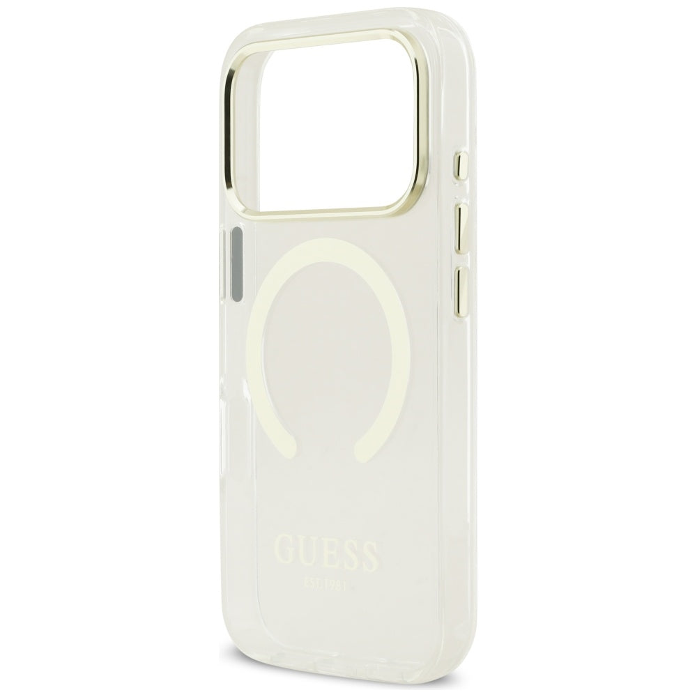 Custodia MagSafe per Apple iPhone 17 Pro Max, Guess, Metal Outline, Dorata