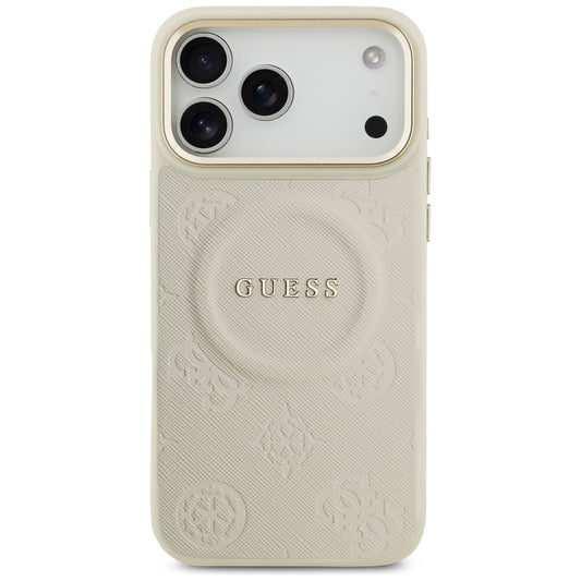 Custodia MagSafe per Apple iPhone 17 Pro Max, Guess, Peony Hot Stamp, Beige