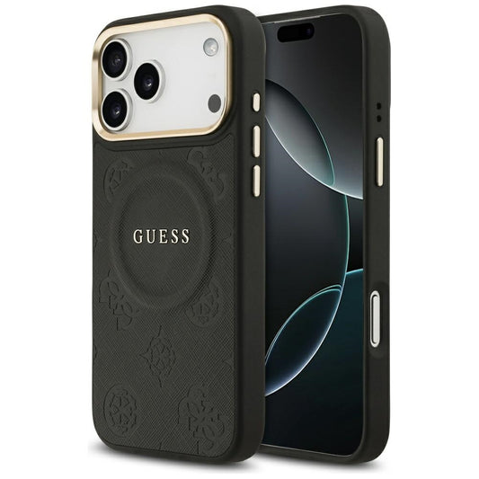 Custodia MagSafe per Apple iPhone 17 Pro Max, Guess, Peony Hot Stamp, Nera