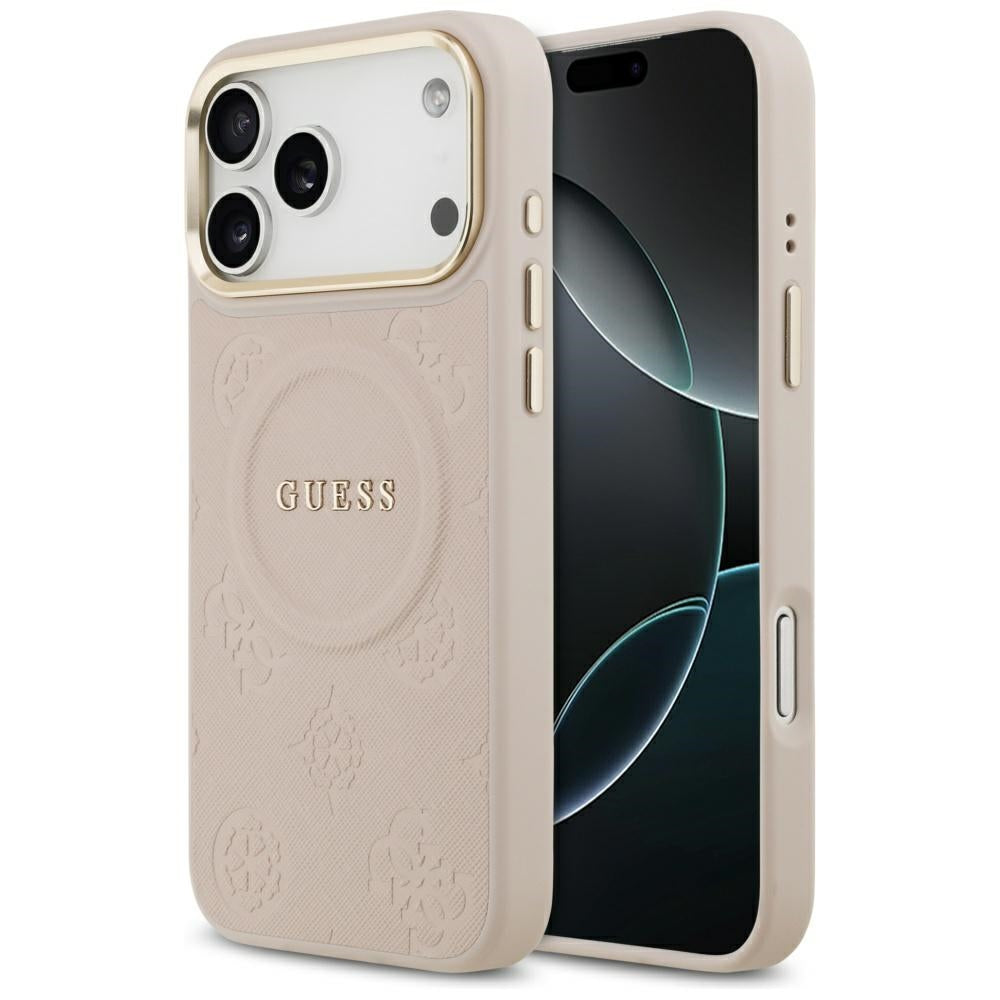 Custodia MagSafe per Apple iPhone 17 Pro Max, Guess, Peony Hot Stamp, Rosa
