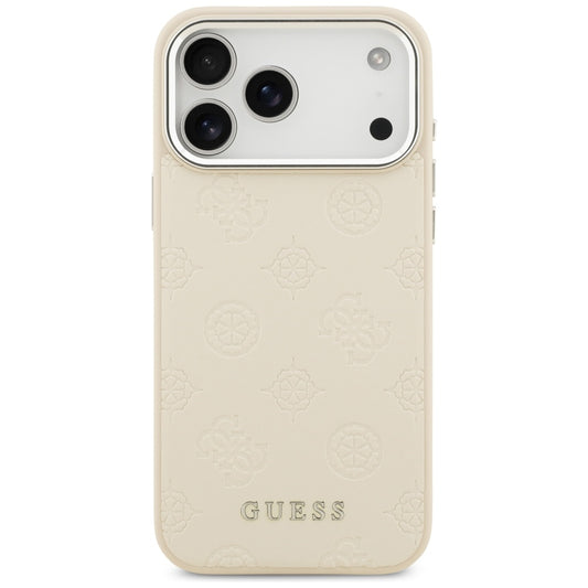 Custodia MagSafe per Apple iPhone 17 Pro Max, Guess, Peony Hot Stamp Script, Beige