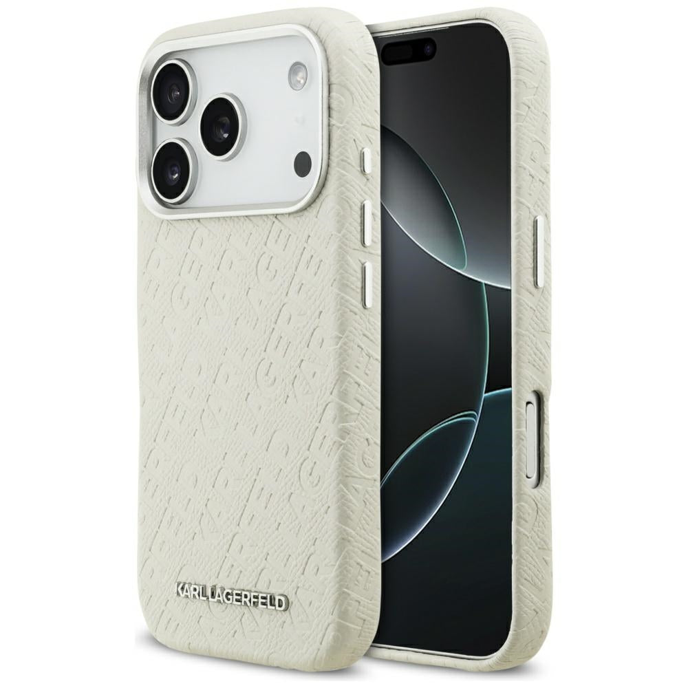 Custodia MagSafe per Apple iPhone 17 Pro Max, Karl Lagerfeld, FW Stamped Karl, Beige