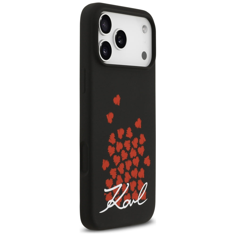 Custodia MagSafe per Apple iPhone 17 Pro Max, Karl Lagerfeld, logo Heart Sign, Nera