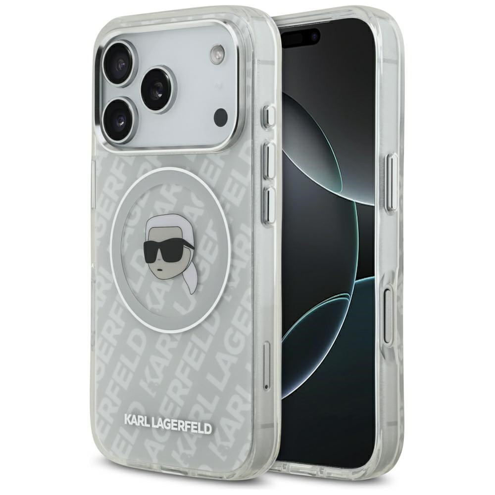 Custodia MagSafe per Apple iPhone 17 Pro Max, Karl Lagerfeld, IML Karl`s Head, Grigio
