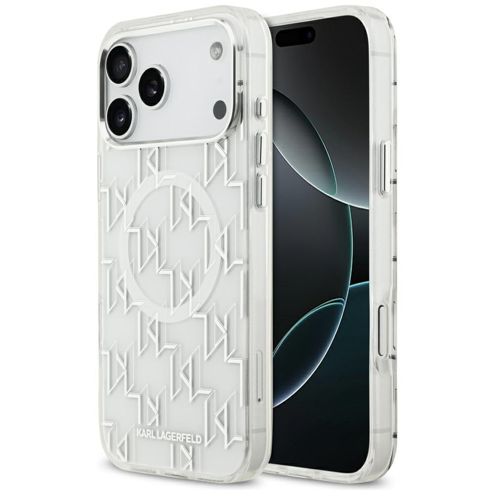 Custodia MagSafe per Apple iPhone 17 Pro Max, Karl Lagerfeld, IML KL Monogram, Bianca