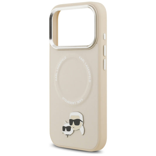 Custodia MagSafe per Apple iPhone 17 Pro Max, Karl Lagerfeld, Karl & Choupette Pins, Beige