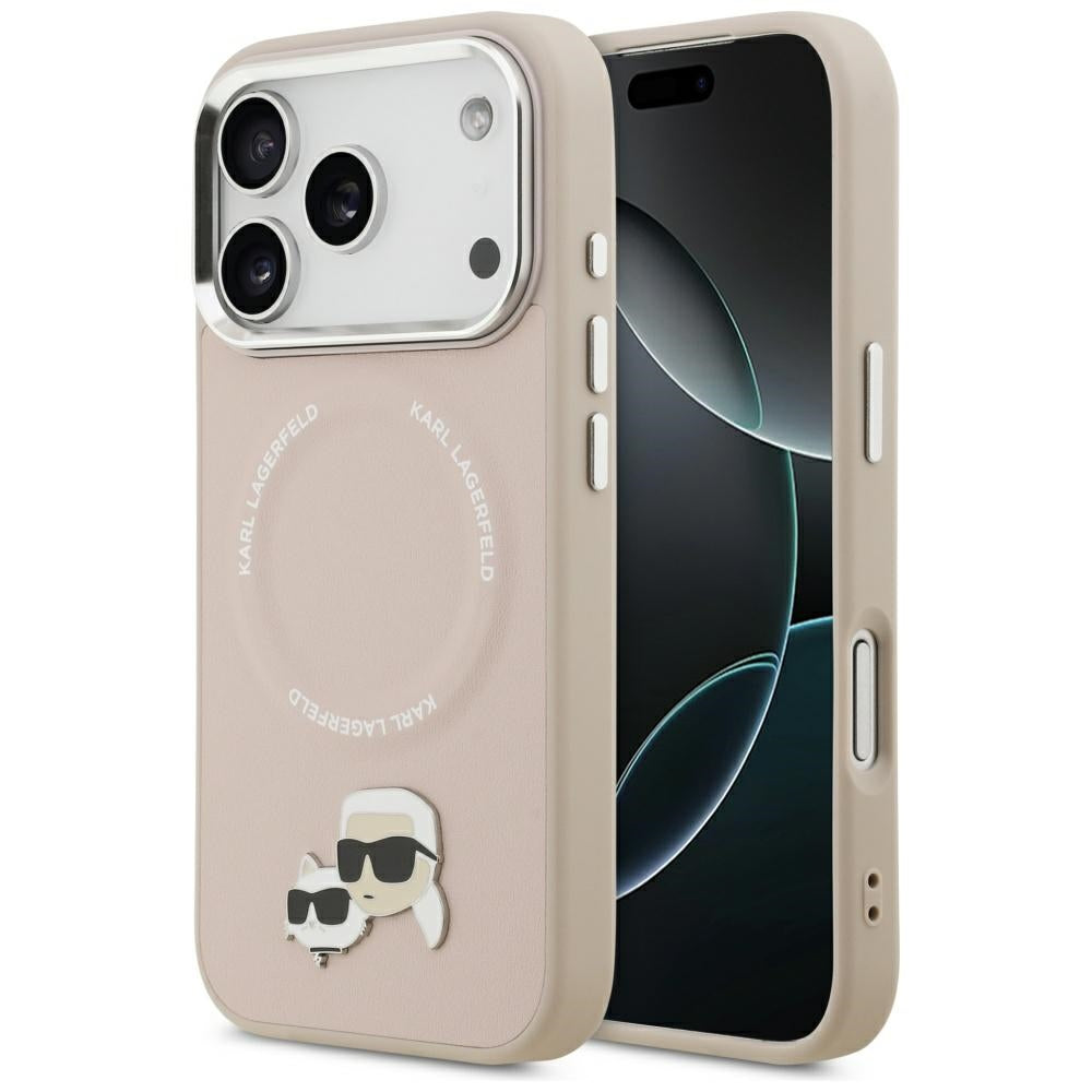 Custodia MagSafe per Apple iPhone 17 Pro Max, Karl Lagerfeld, Karl & Choupette Pins, Rosa