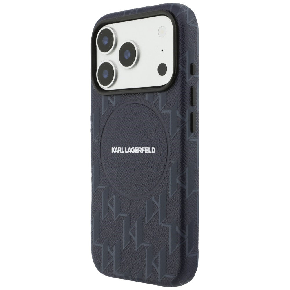 Custodia MagSafe per Apple iPhone 17 Pro Max, Karl Lagerfeld, Logo KL Monogram, Blu