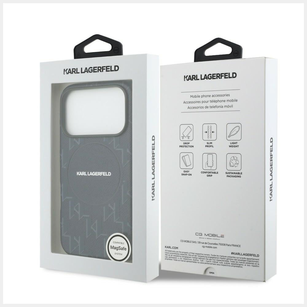Custodia MagSafe per Apple iPhone 17 Pro Max, Karl Lagerfeld, Logo KL Monogram, Blu