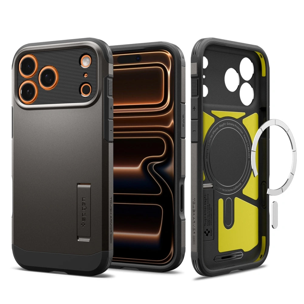 MagSafe Case for Apple iPhone 17 Pro Max, Spigen, Tough Armor T, Gray ACS10298
