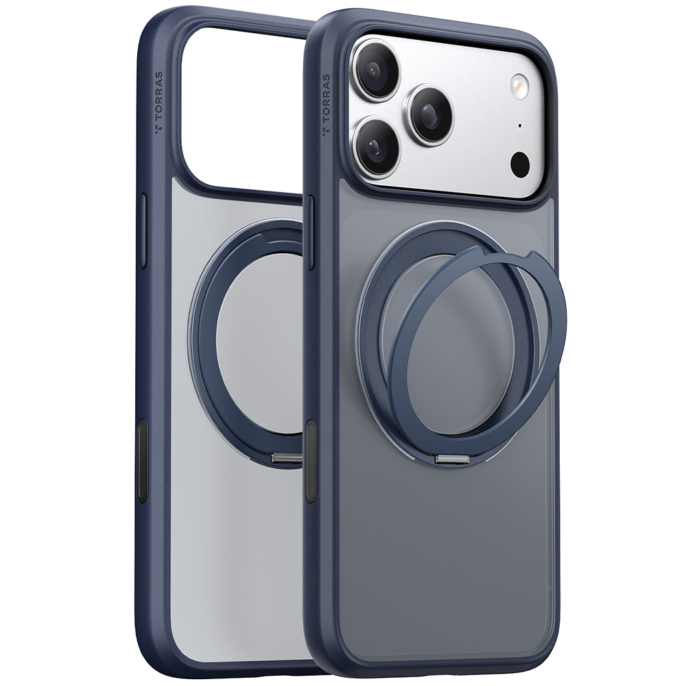 Custodia MagSafe per Apple iPhone 17 Pro Max, Torras, Ostand Pro, Blu navy