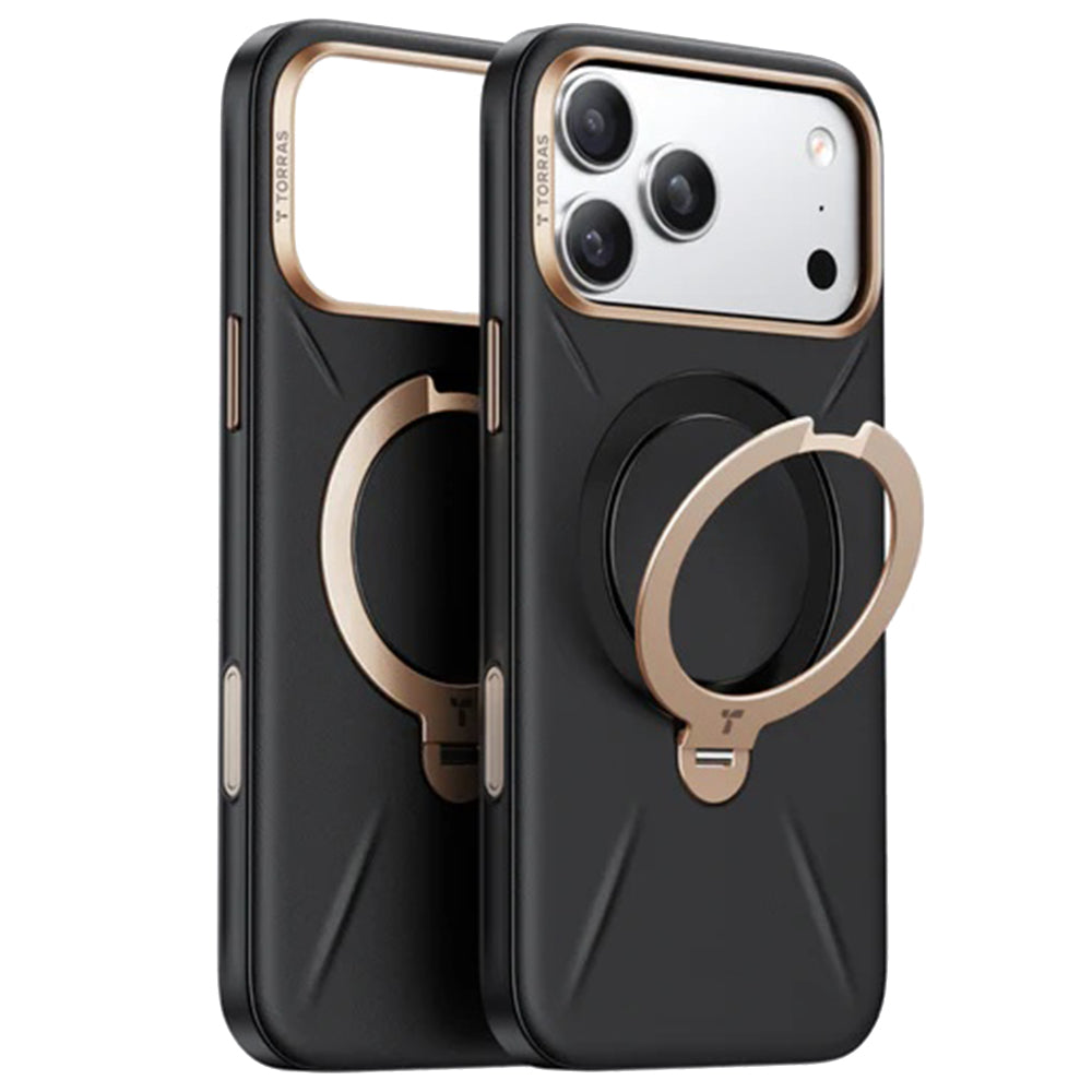 Custodia MagSafe per Apple iPhone 17 Pro Max, Torras, QPRO Leather, Nera