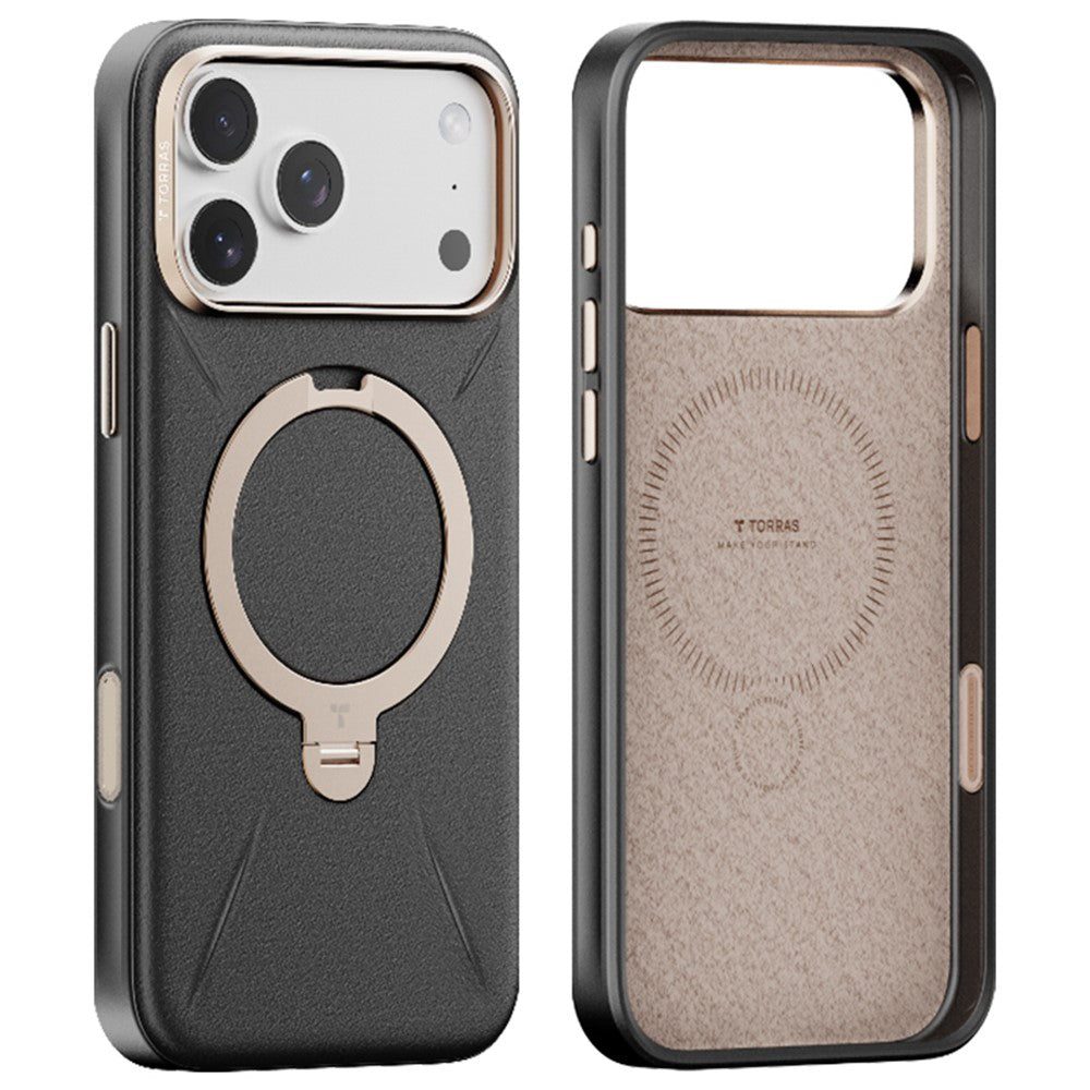 Custodia MagSafe per Apple iPhone 17 Pro Max, Torras, QPRO Leather, Nera