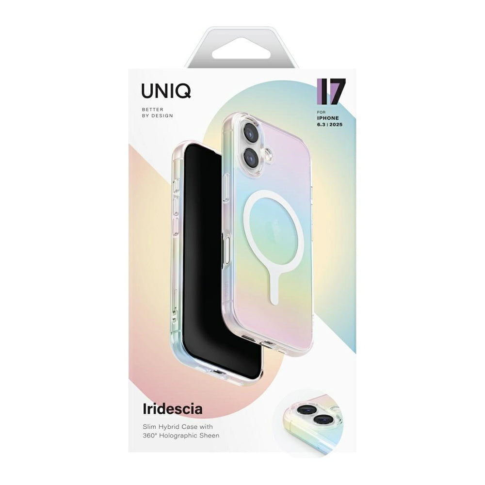 Custodia MagSafe per Apple iPhone 17 Pro Max, UNIQ, Iridescia MagClick, Multicolore