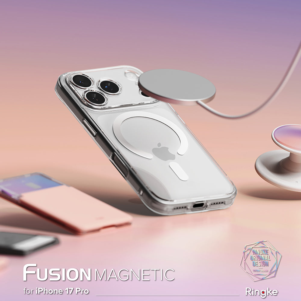 Custodia MagSafe per Apple iPhone 17 Pro, Ringke, Fusion, Trasparente Opaca