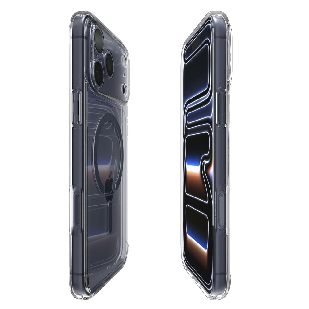 Custodia MagSafe per Apple iPhone 17 Pro, Spigen, Ultra Hybrid, Trasparente Blu Navy ACS11111