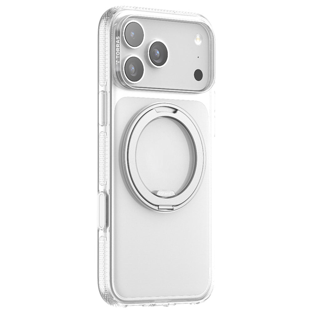Custodia MagSafe per Apple iPhone 17 Pro, Torras, Ostand R Fitness, Trasparente