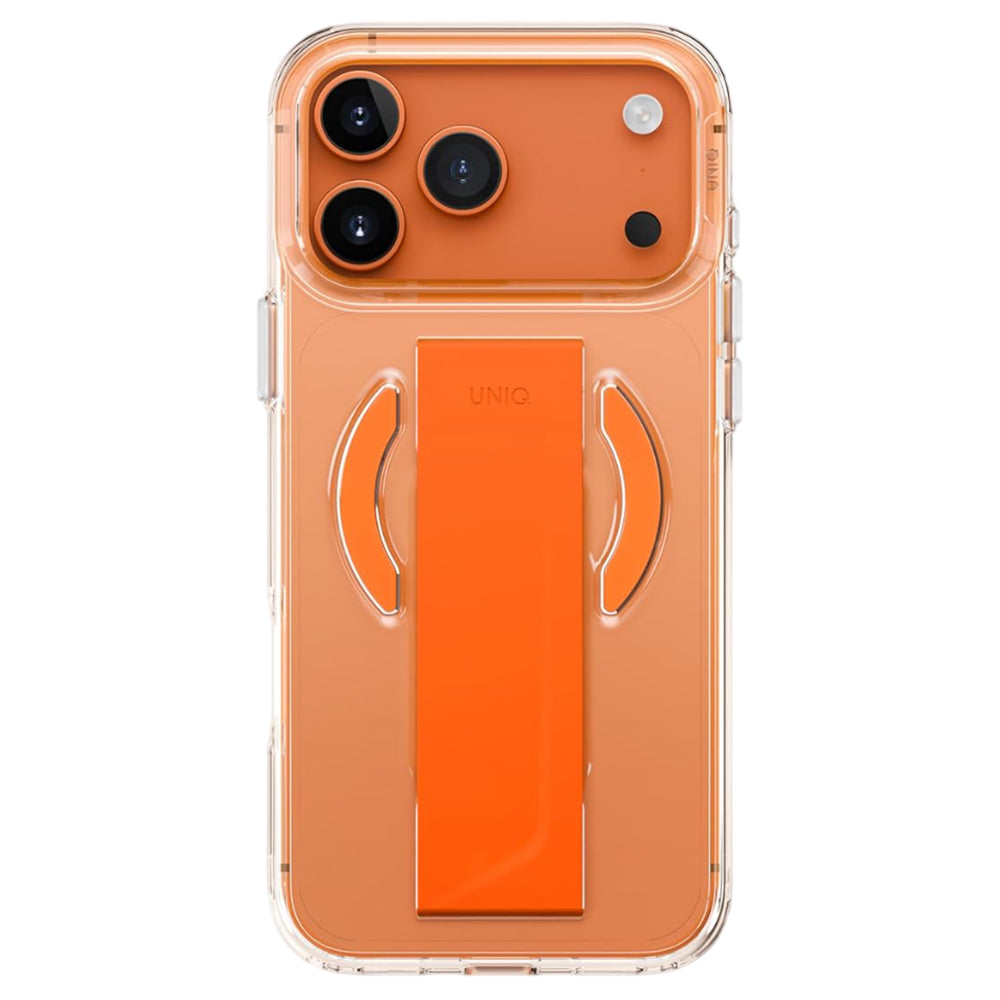 Custodia MagSafe per Apple iPhone 17 Pro, UNIQ, Heldro Air MagClick, Arancione Trasparente