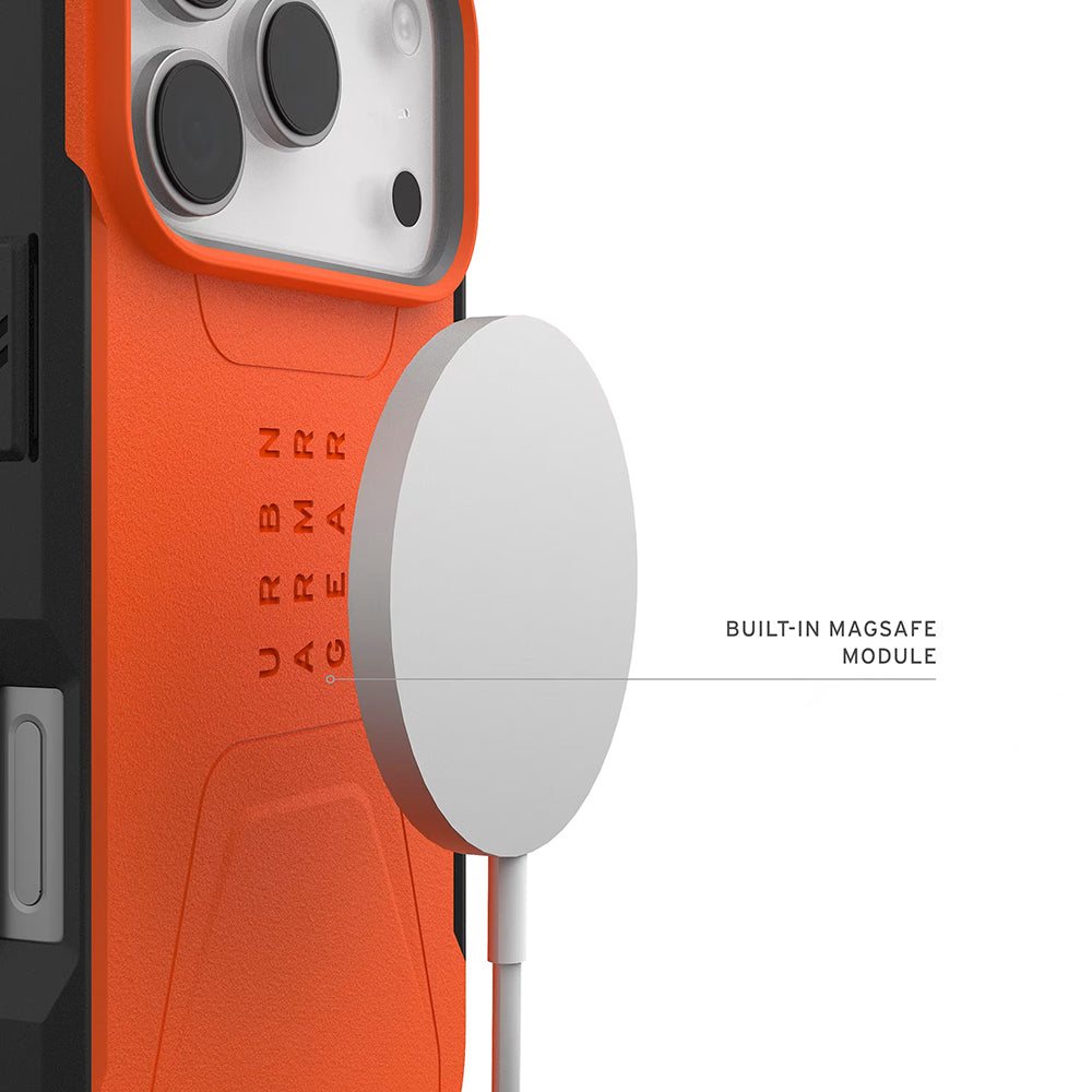 Custodia MagSafe per Apple iPhone 17 Pro, Urban Armor Gear, Civilian, Arancione