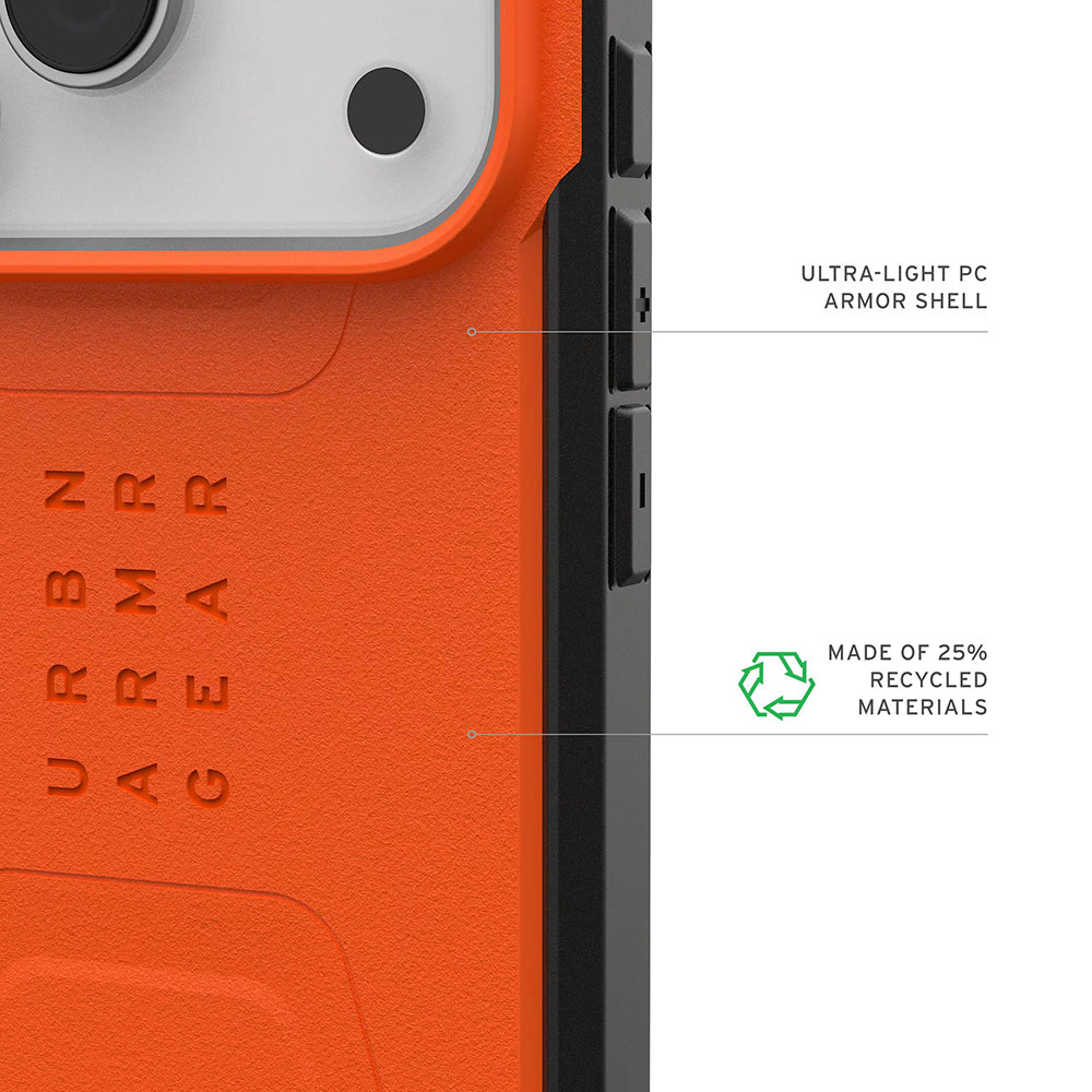 Custodia MagSafe per Apple iPhone 17 Pro, Urban Armor Gear, Civilian, Arancione