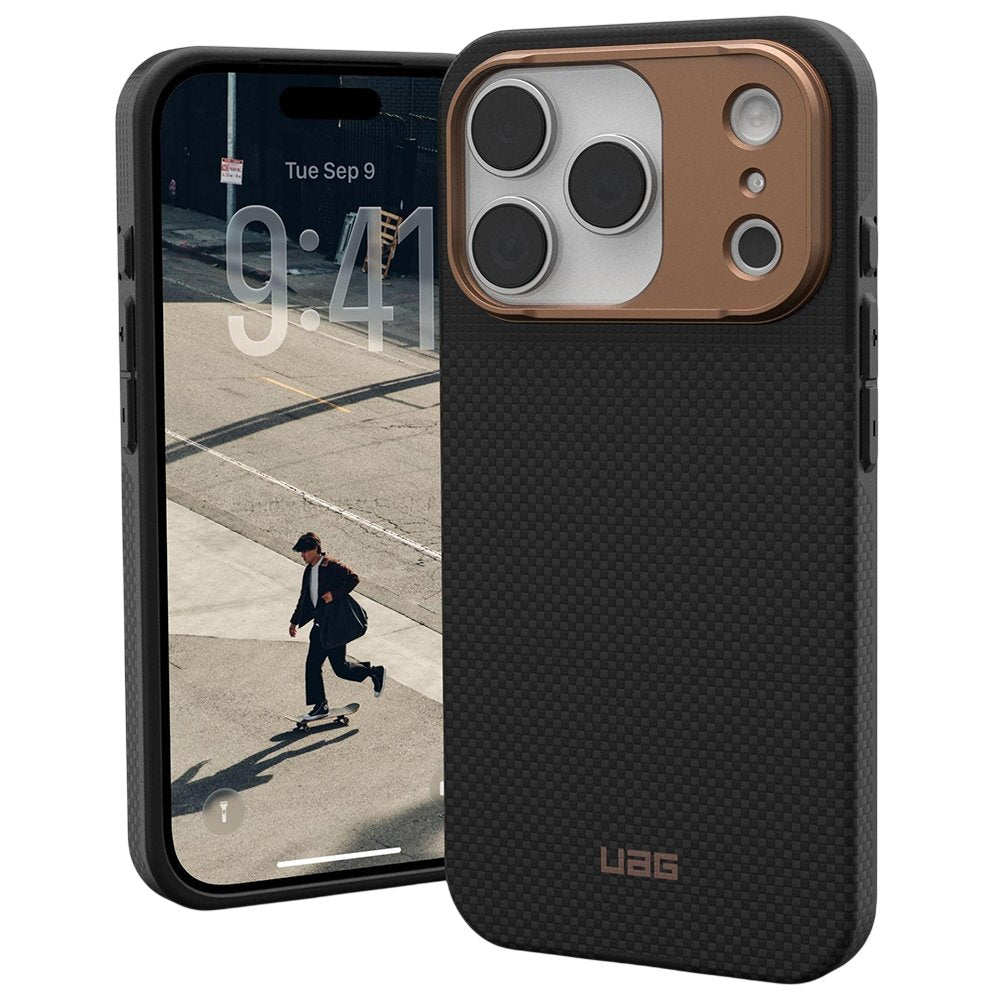 Custodia MagSafe per Apple iPhone 17 Pro, Urban Armor Gear, Fibr Armr, Nero Bronzo