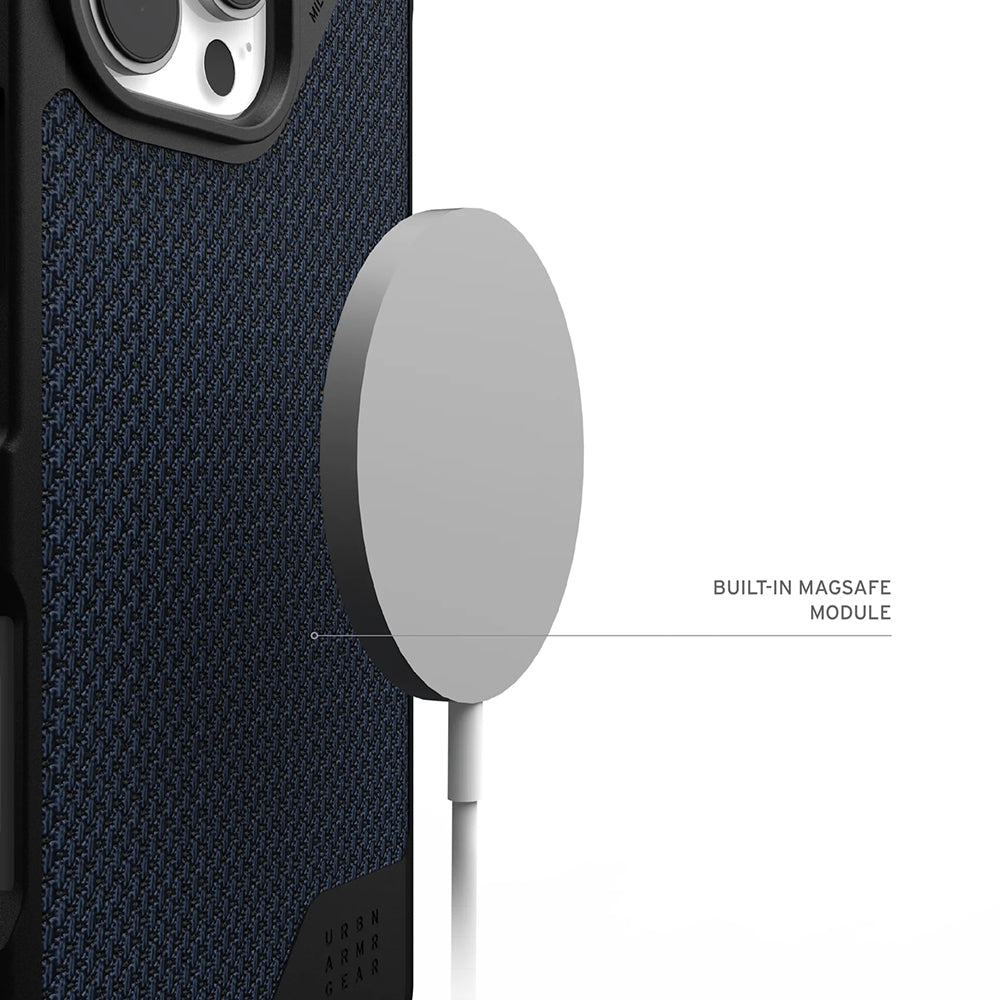 Custodia MagSafe per Apple iPhone 17 Pro, Urban Armor Gear, Metropolis LT Kevlar, Blu marino
