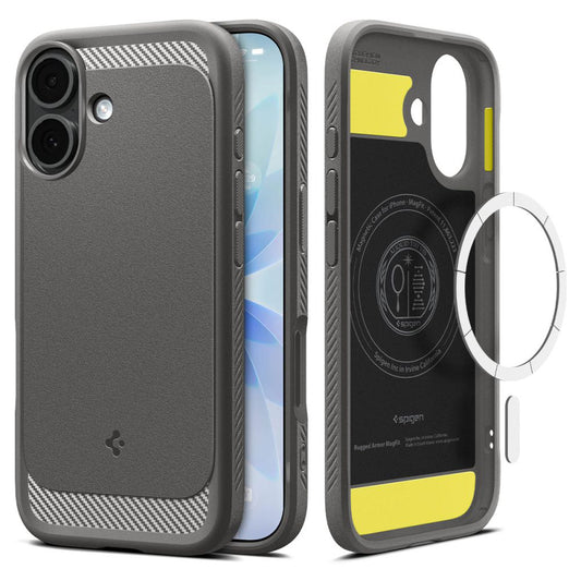 Custodia MagSafe per Apple iPhone 17, Spigen, Rugged Armor, Grigio