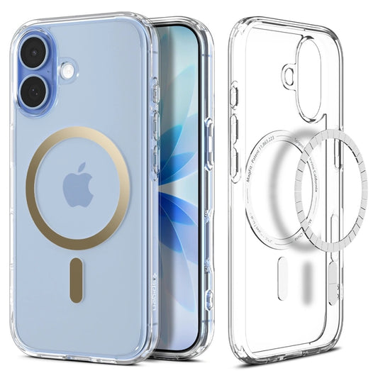 Custodia MagSafe per Apple iPhone 17, Spigen, Ultra Hybrid, Oro Trasparente