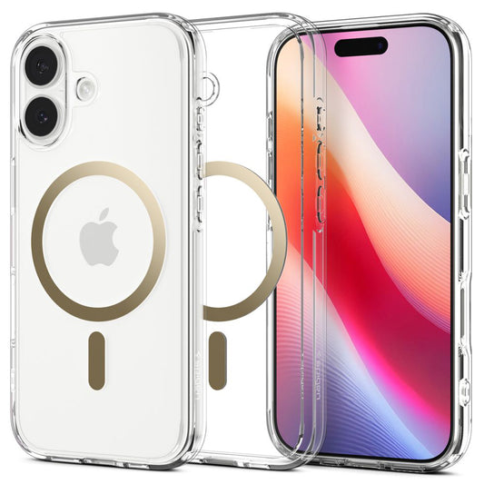Custodia MagSafe per Apple iPhone 17, Spigen, Ultra Hybrid, Oro Trasparente